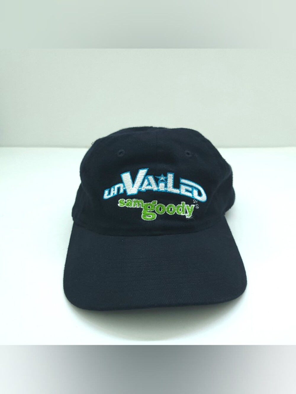 Unvailed Sam Goody Hat Black Embroidered King Caps Strapback Vintage 90's
